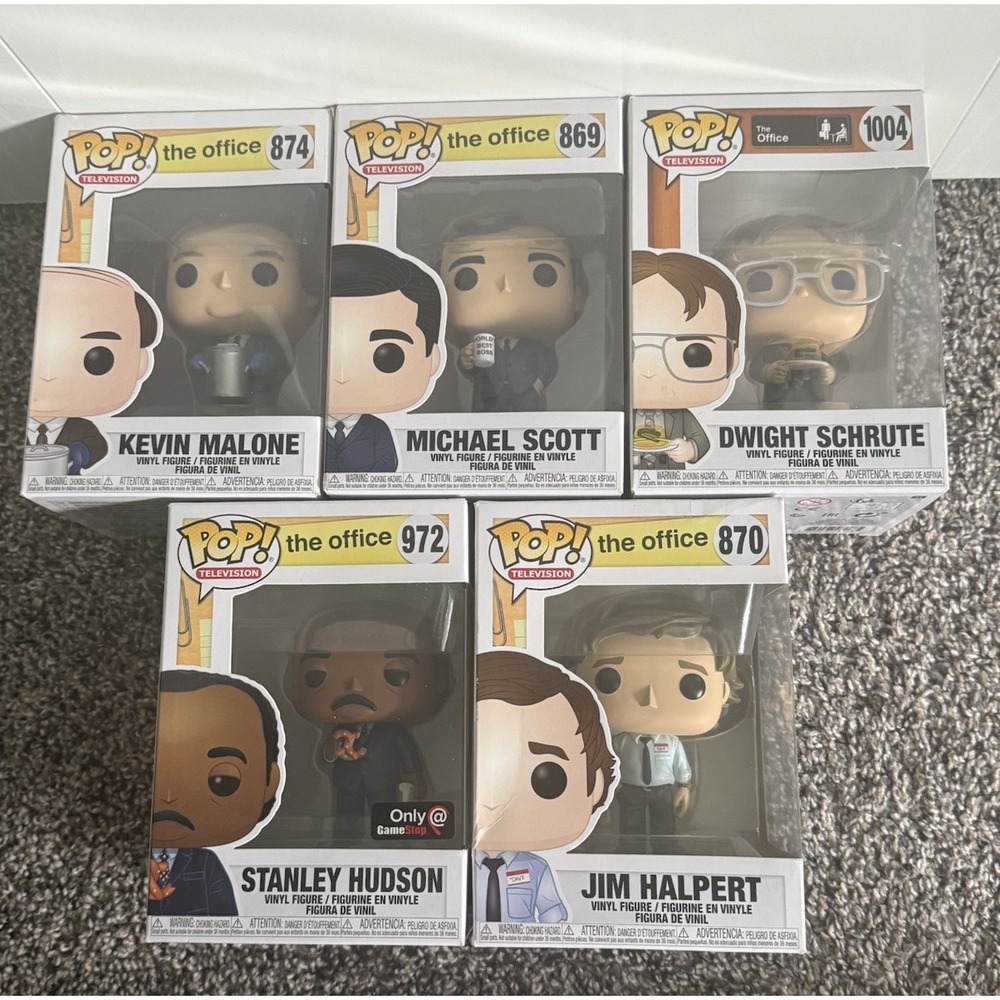 The Office Lot Of 5 Funkos Dwight Jim Stanley Kevin Michael Scott New